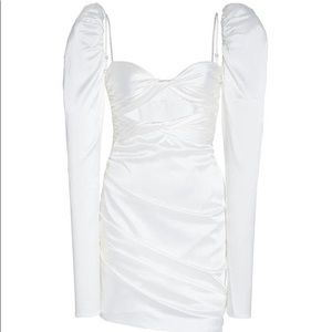 The Bar Silk Twist Dress in White